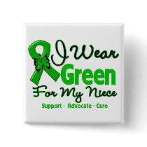 Niece - Green  Awareness Ribbon Pinback Button
