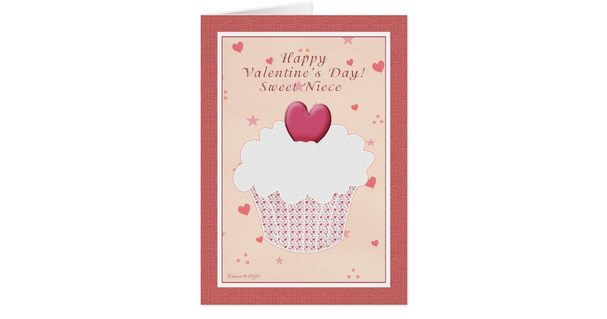 Niece valentine sister cards card happy valentines greetingcarduniverse cart Niece - Happy Valentine's Day - Cupcake Card | Zazzle