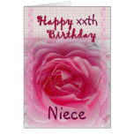 NIECE - Happy xxth Birthday - Pink Rose Cards