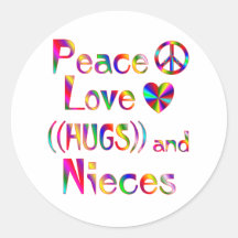 Niece Hugs Round Sticker