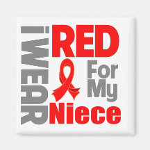 Niece - I Wear Red Ribbon Magnets