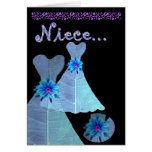 NIECE - Junior Bridesmaid Invitation BLUE Gown cards