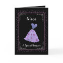 NIECE - Junior Bridesmaid - Purple Flowered Dress cards