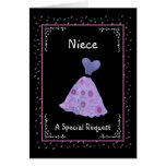 NIECE - Junior Bridesmaid - Purple Flowered Dress cards