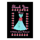 NIECE Junior Bridesmaid THANK YOU - Blue Gown cards