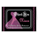 NIECE Junior Bridesmaid THANK YOU - Purple Gown Cards