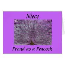 NIECE=PROUD AS A PEACOCK AS YOU GRADUATE CARD