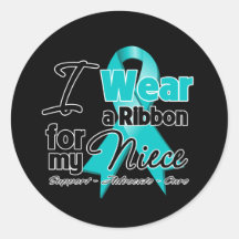 Niece - Teal Awareness Ribbon Sticker