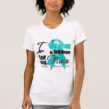 Niece - Teal Awareness Ribbon Tshirt