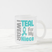 Niece - Teal Ribbon Ovarian Cancer Support Mugs