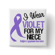 Niece Violet Ribbon Hodgkins Lymphoma Pinback Buttons