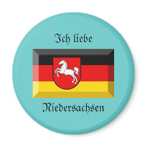 Niedersachsen Flag Gem Fridge Magnet