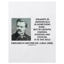 Nietzsche Insanity Rare In Individuals Quote Full Color Flyer
