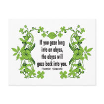 Nietzsche Quote If You Gaze Long into an Abyss Postcard