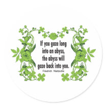 Nietzsche Quote If You Gaze Long into an Abyss Stickers