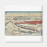 Nieve de la mañana en Yoshiwara por Ando, Hiroshig Imán