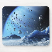 ice, planet, asteroids, scifi, space, desktop wallpaper, Mouse pad with custom graphic design
