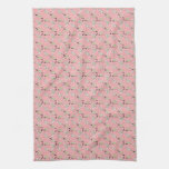 Nifty 50's Kitchen Towel: Utensils in Pink