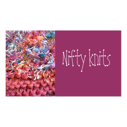 Nifty knits business cards (front side)
