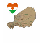 Niger Flag Heart Map Fitted AA T-Shirt