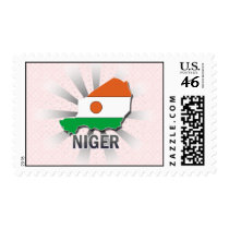 Niger Flag Map 2.0 Postage Stamp