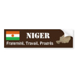 Niger Flag Map Text Bumper Sticker