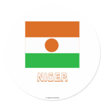 Niger Flag with Name stickers