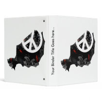 Niger Trendy Peace Sign with Nigerien map 3 Ring Binder