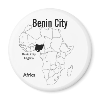 nigeria, Benin City Button Refrigerator Magnets by AFRICANKOKO