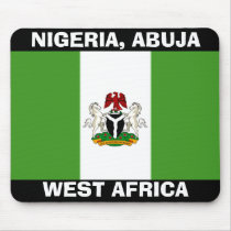 nigeria flag copy, Nigeria_coa, WEST AFRICA, NI... Mouse Pad