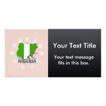 Nigeria Flag Map 2.0 Personalized Photo Card