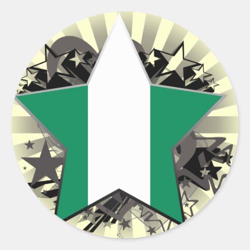 Nigeria Star Round Stickers