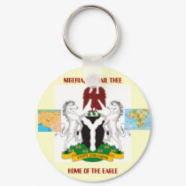 Nigeriaarms21, mnigeria, mapafrica, NIGERIA, WE... keychains