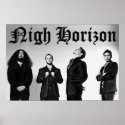 Nigh Horizon Black and White Poster Print