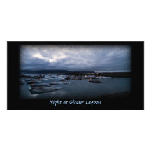 Night at Glacier Lagoon Photo Card Template