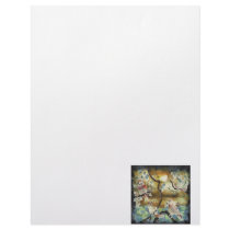 Night Birds Silk Art Painting Letterhead Design
