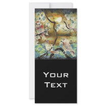 Night Birds Silk Art Painting Custom Rack Cards