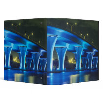 Night bridge at Port of Miami, Florida 3 Ring Binders