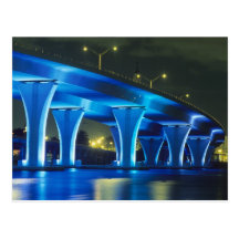 Night bridge at Port of Miami, Florida Postcards