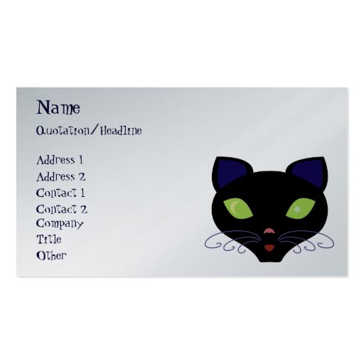 Night Cat Business Card Templates (front side)