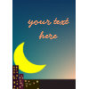 night city moon card card
