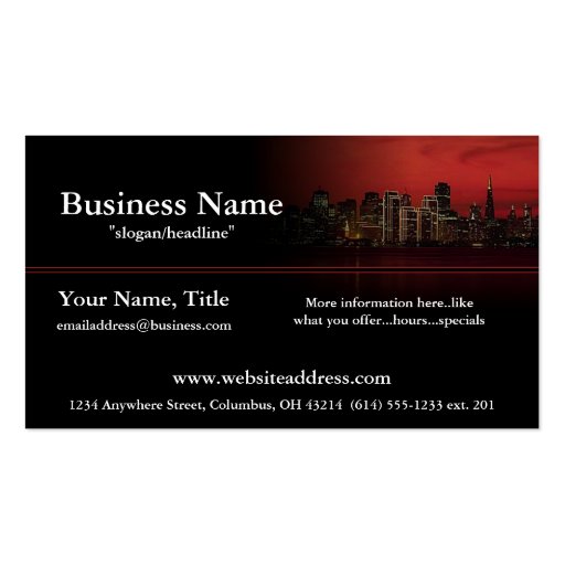 Night City Skyline Business Cards (front side)