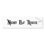 Night Elf Rogue Bumper Sticker