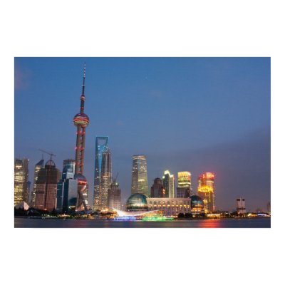 Night falls on Shanghai China Print by holtphoto