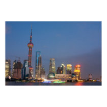 Night falls on Shanghai China posters by holtphoto Night falls on Shanghai China posters