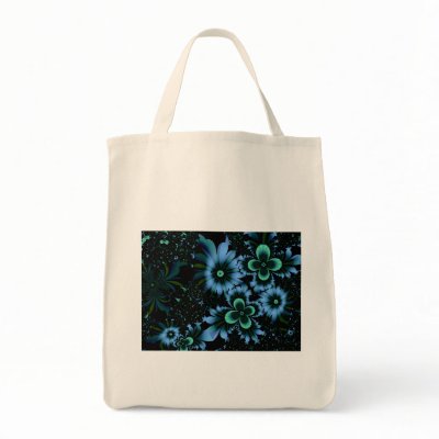 Night Flowers Canvas Bags by fraktalina2
