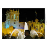 Night Fountains Water Balboa Park Prado Greeting Cards