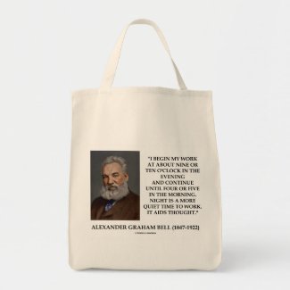Night Is A More Quiet Time To Work It Aids Thought Tote Bags