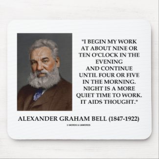 Night Is A More Quiet Time To Work It Aids Thought mousepad