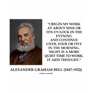 Night Is A More Quiet Time To Work It Aids Thought shirt